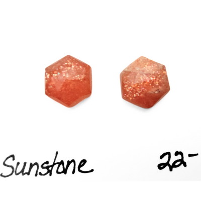 SUN-1001 Sunstone Rose Cut Pair
