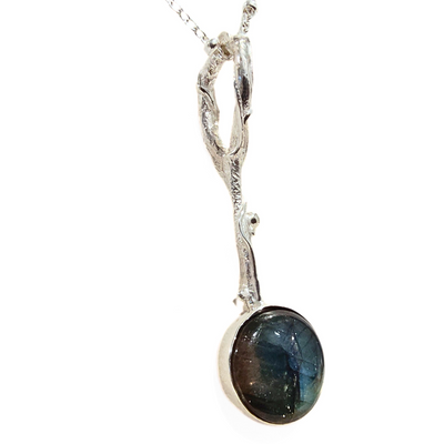 JSD-6154 Labradorite Branch Pendant Necklace