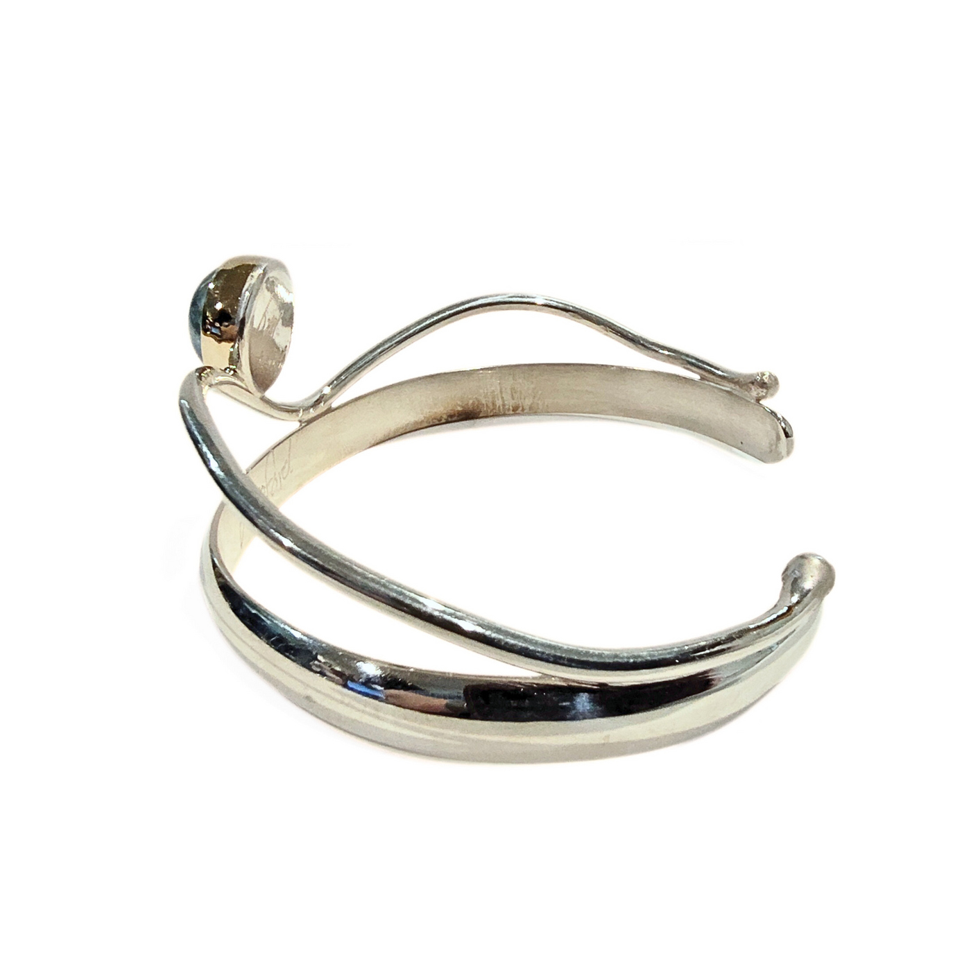 JSD-3029 Aquamarine Cuff Sterling w/ 22K