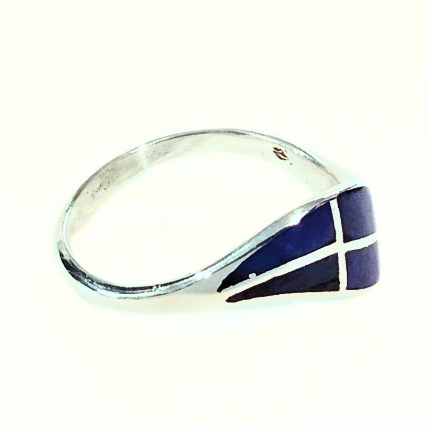 DSM-004 Inlay Lapis Sterling Ring Size 7