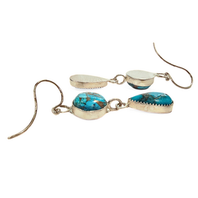 JJD-008 Turquoise Double Drop Earrings