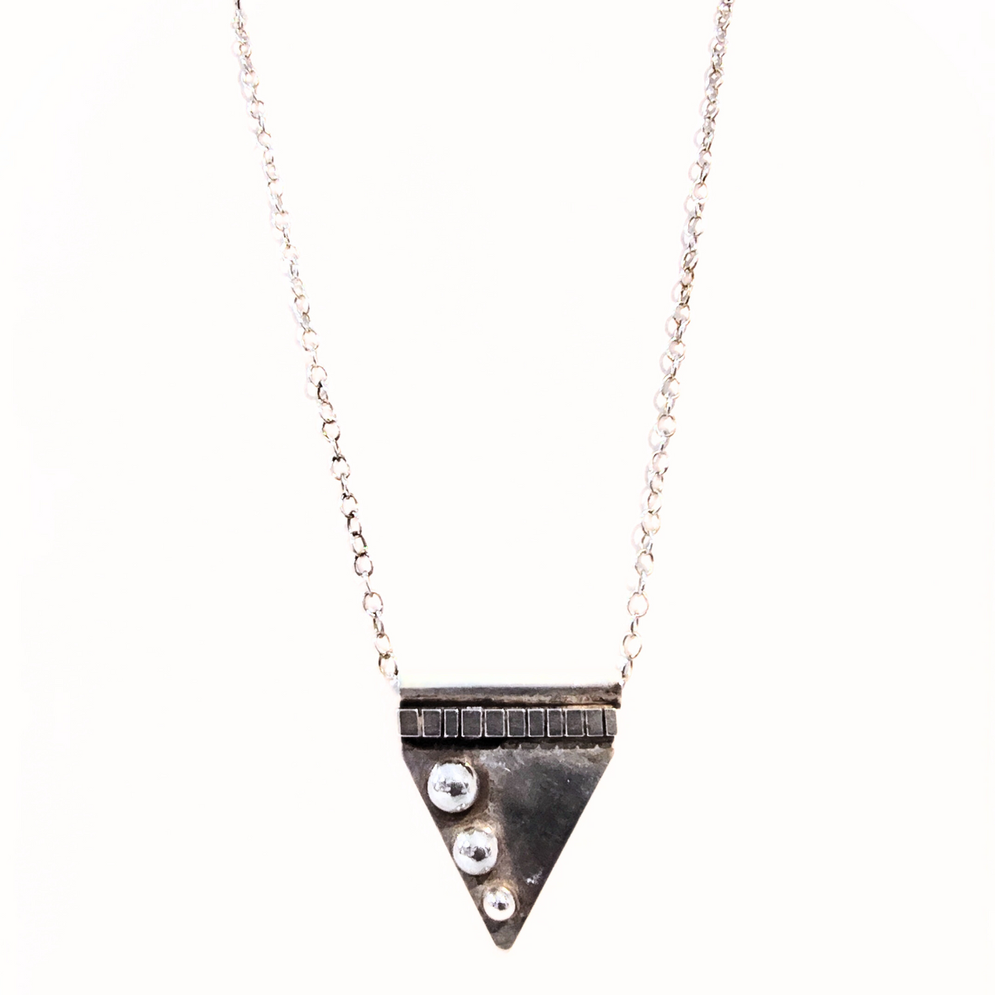RB2-007 SS Three Dot Triangle Pendant
