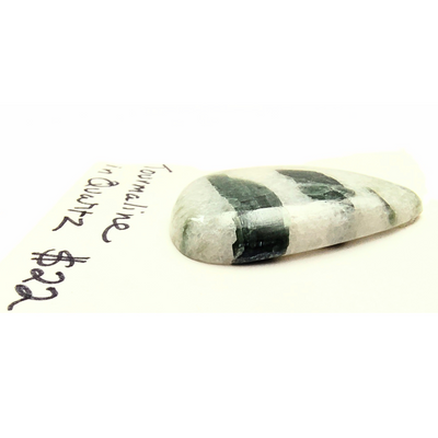 QZT-1000 Quartz with Green Tourmaline Cabochon