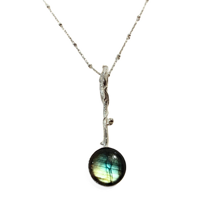 JSD-6154 Labradorite Branch Pendant Necklace