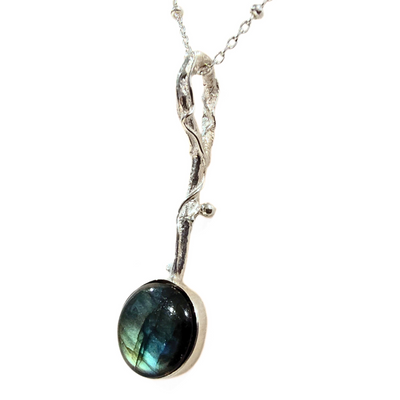 JSD-6154 Labradorite Branch Pendant Necklace