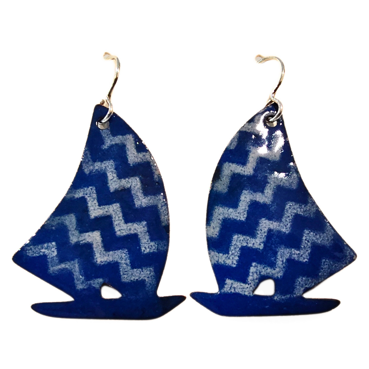 GEB-209 Sail Boat with Zig Zag Earrings