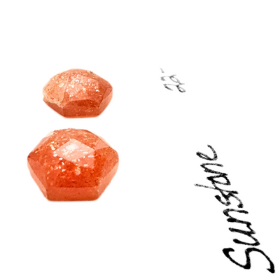 SUN-1001 Sunstone Rose Cut Pair