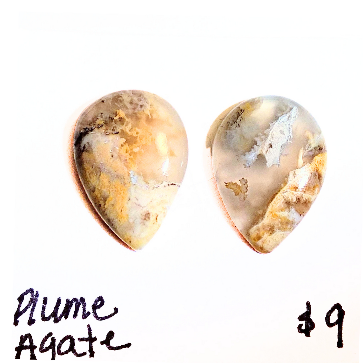 PLA-1001 Plume Agate Cab Pair