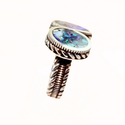 SM-443 SS Abalone Split Ring