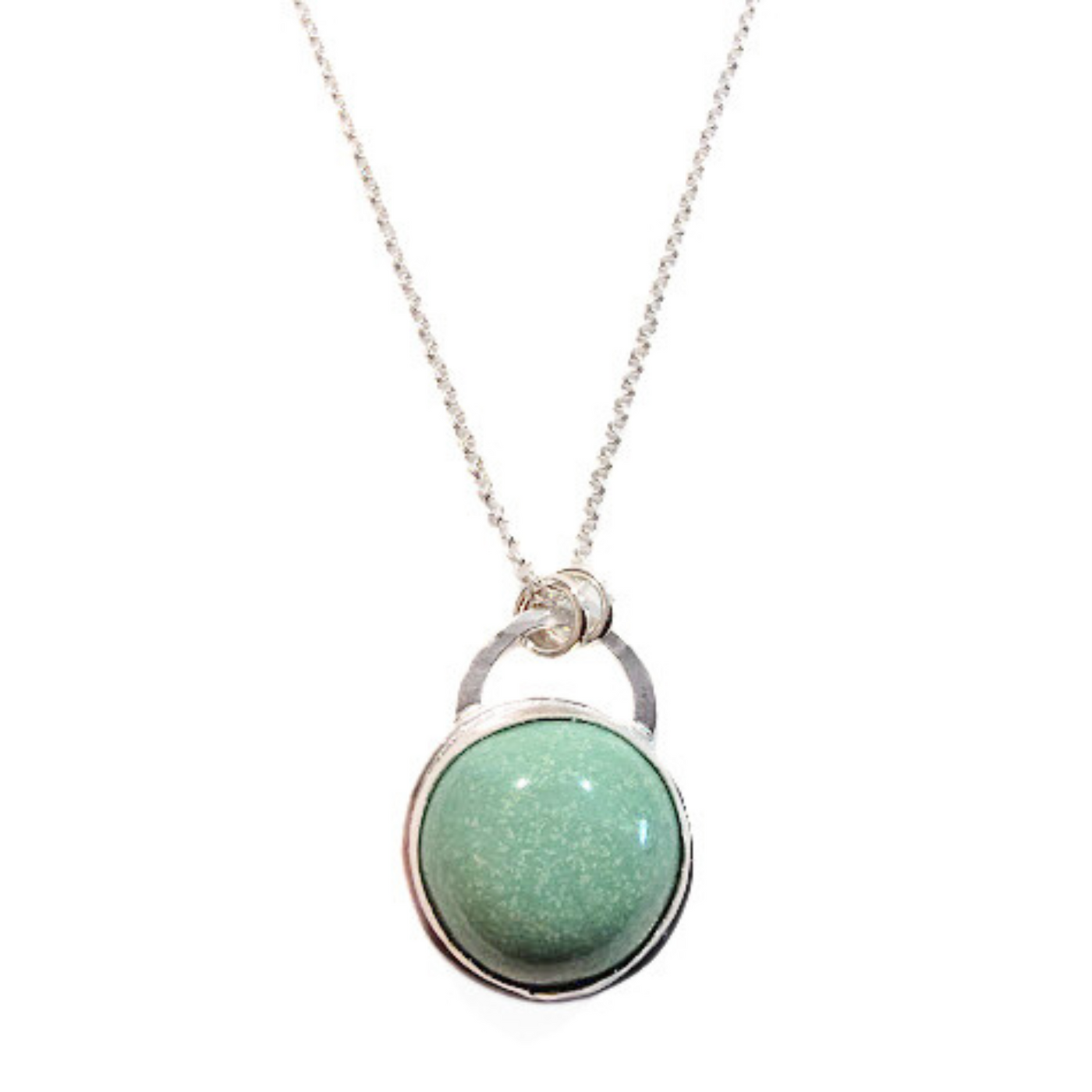JEM-120 Round Turquoise Pendant with 18" SS Cable Chain