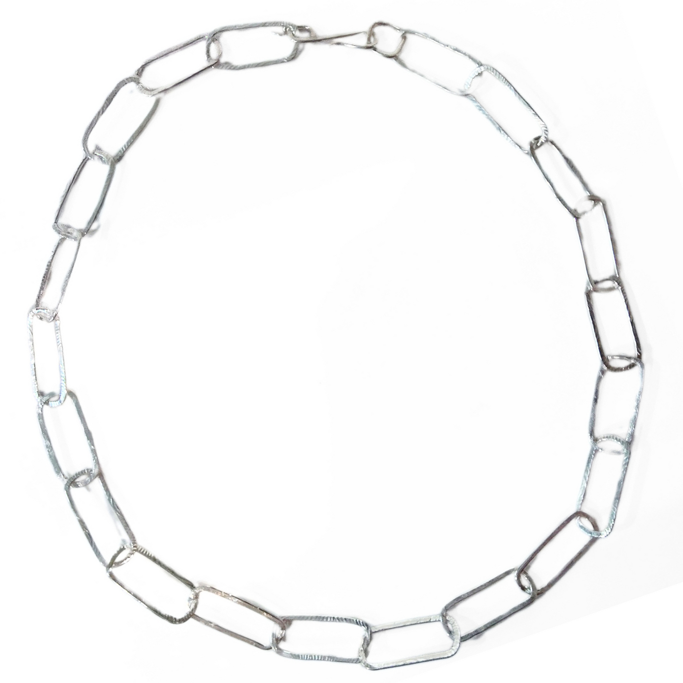 DS-429 Sterling Silver Large Paper Clip Necklace 18"
