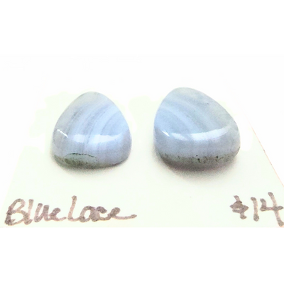 BLA-1001 Blue Lace Agate Cabochon Pair