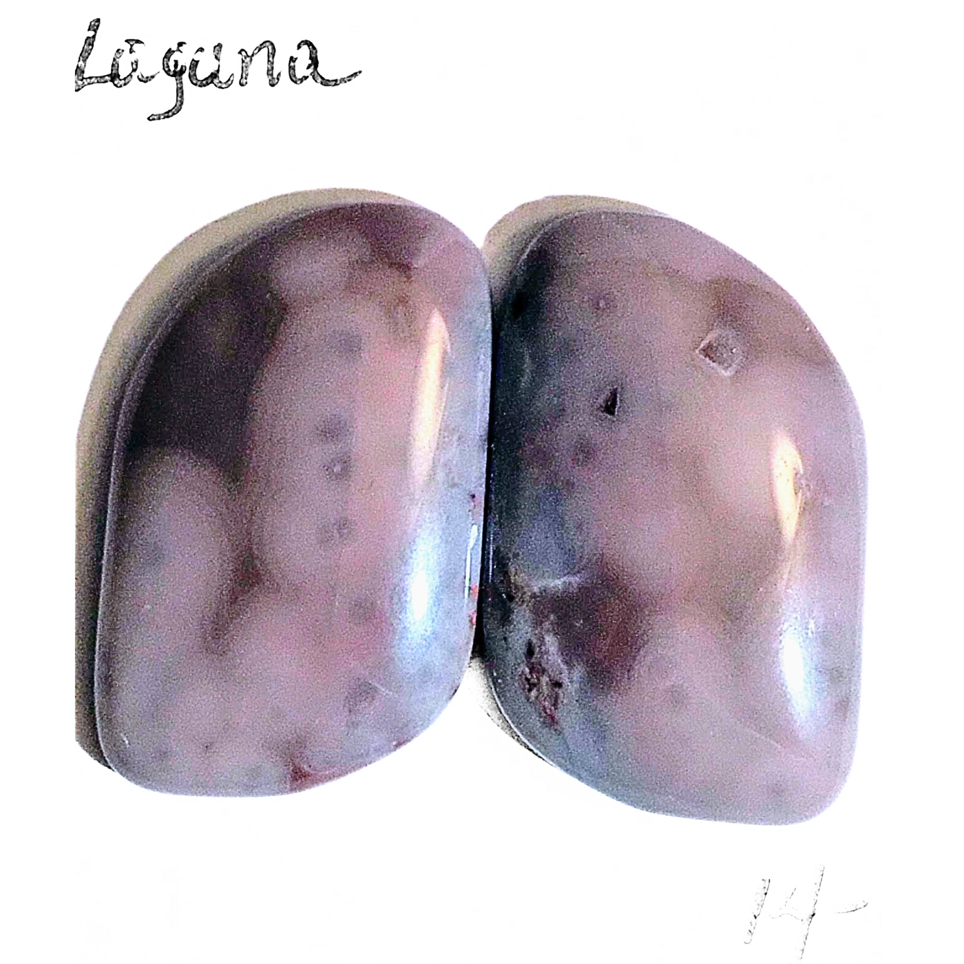 LAG-1001 Laguna Agate Cabochon Pair