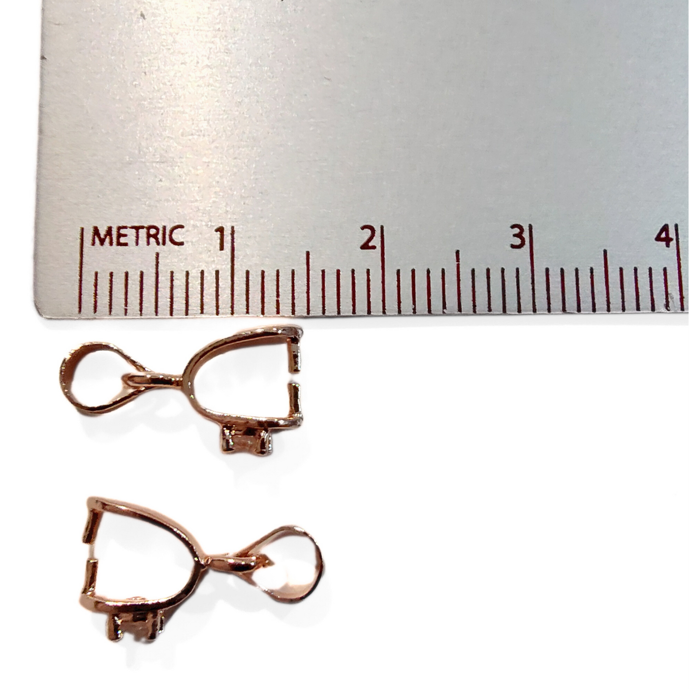 Copper Pinch Bail w/ gem Small (2 pcs)