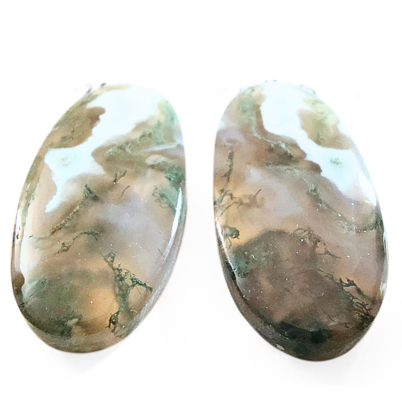 MOS-1008 Moss Agate Cab Pair