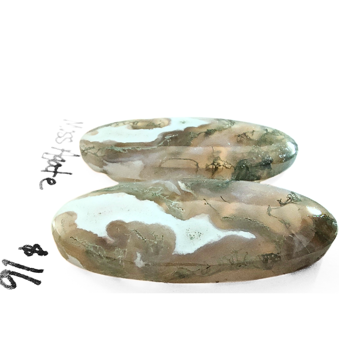 MOS-1008 Moss Agate Cab Pair