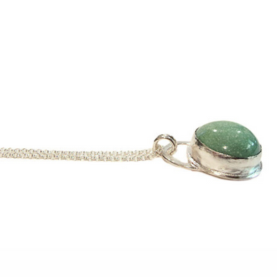 JEM-120 Round Turquoise Pendant with 18" SS Cable Chain