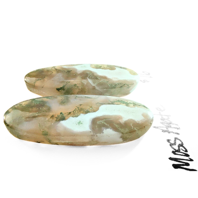 MOS-1008 Moss Agate Cab Pair