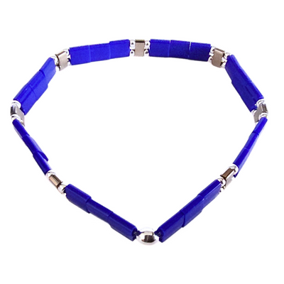 DJT-056 Miyuki Bead Bracelet Cobalt, Silver, Stretch