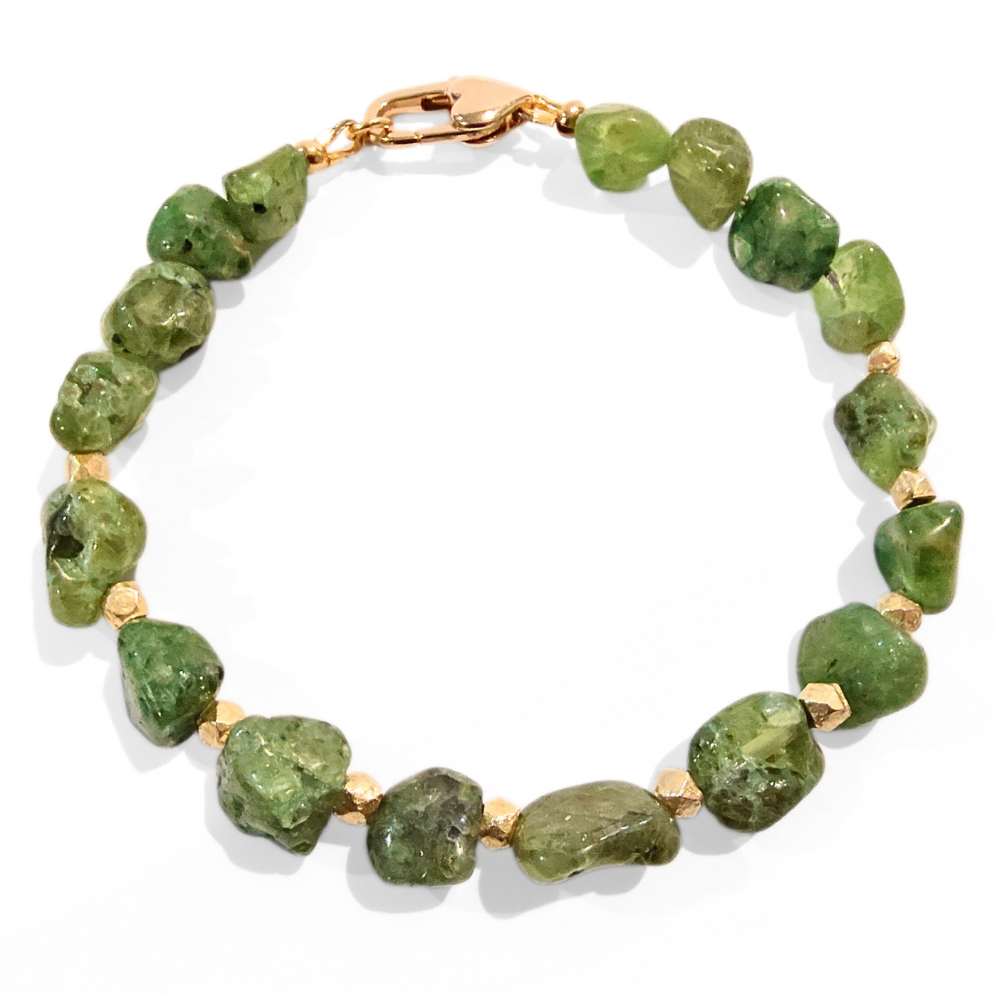 SM-459 Peridot with Gold Filled Bead Bracelet