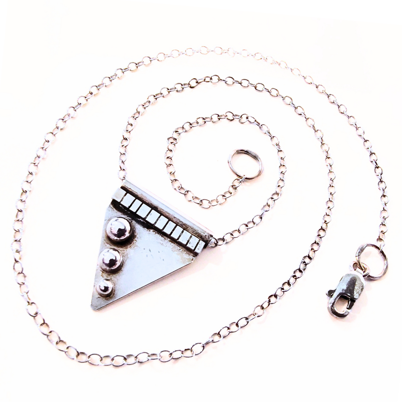 RB2-007 SS Three Dot Triangle Pendant