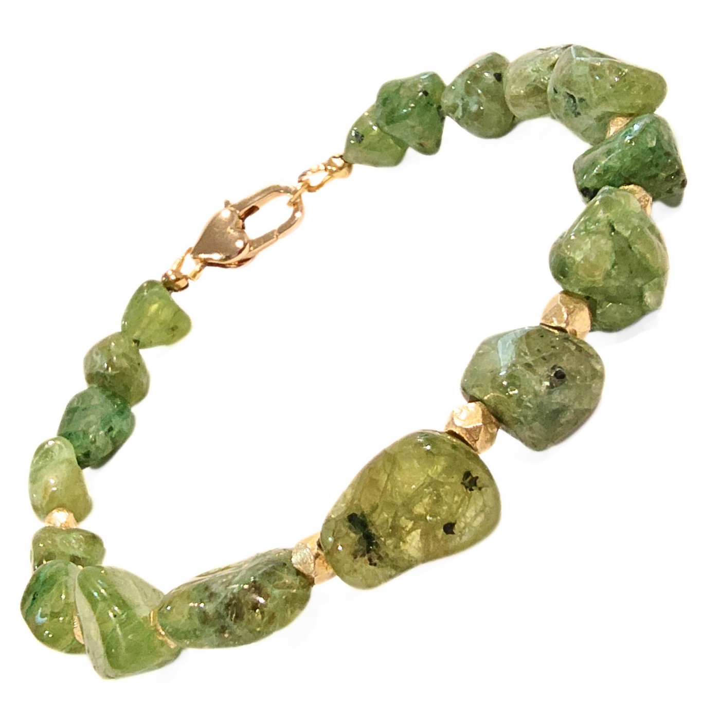 SM-459 Peridot with Gold Filled Bead Bracelet