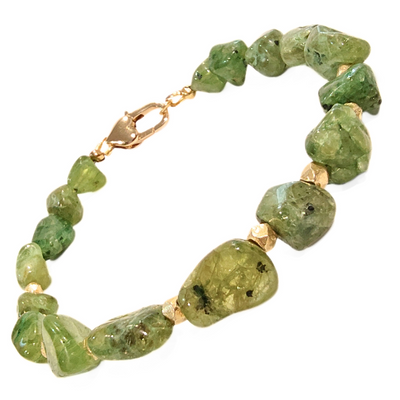 SM-459 Peridot with Gold Filled Bead Bracelet