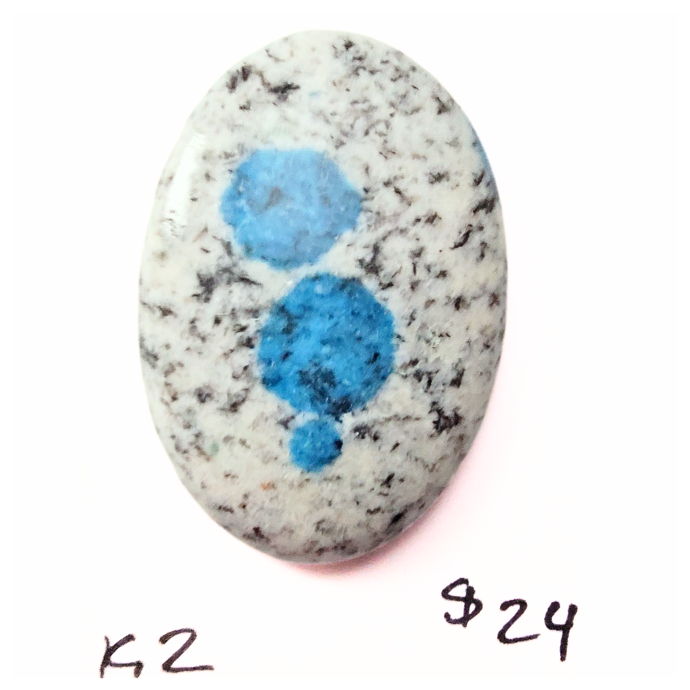 K2G-1000 K2 Azurite Granite Cabochon