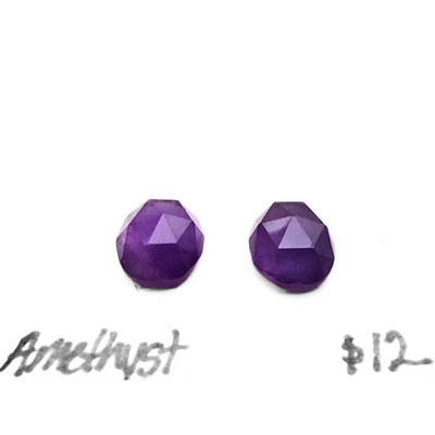 AME-1011 Amethyst Rose Cut Pair