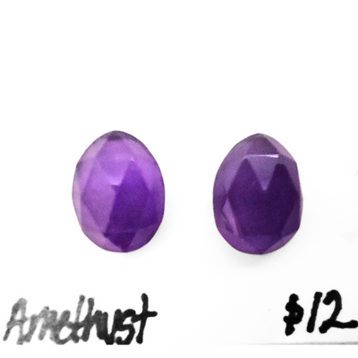AME-1011 Amethyst Rose Cut Pair