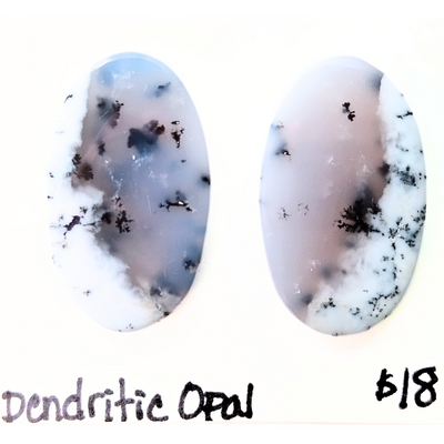 DOP-1000 Dendritic Opal Cabochon Pair
