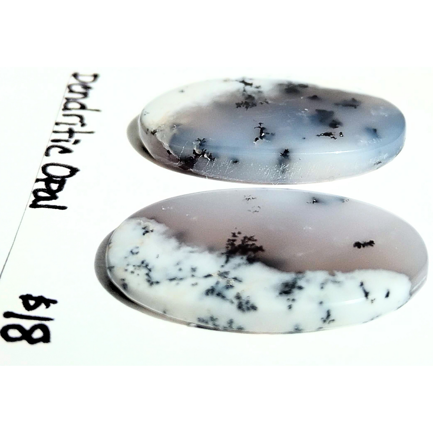 DOP-1000 Dendritic Opal Cabochon Pair
