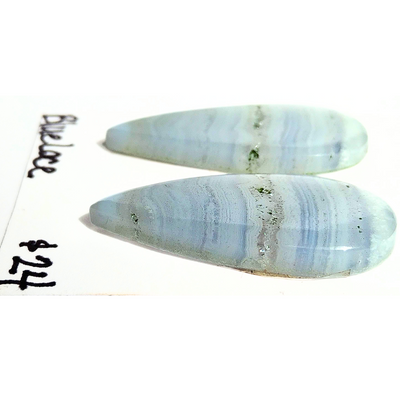 BLA-1000 Blue Lace Agate Cabochon Pair