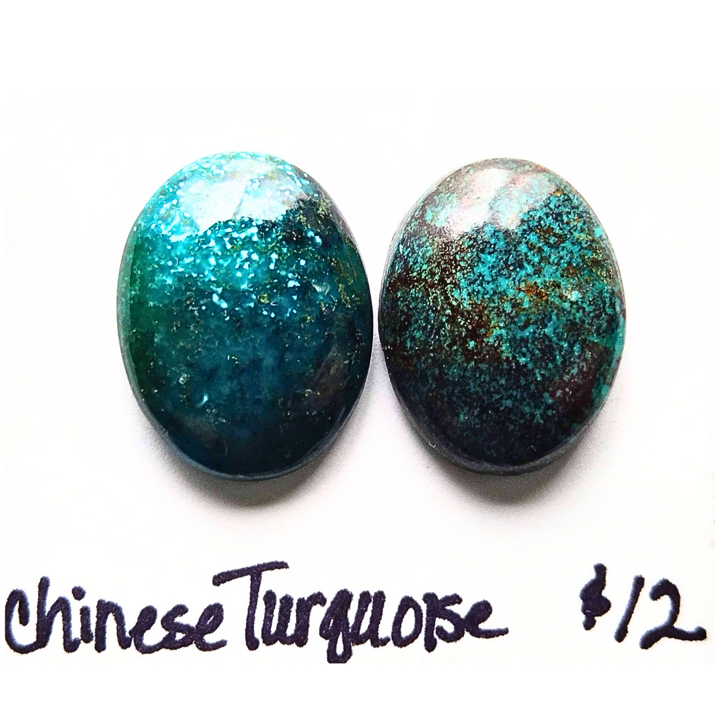 CTQ-1000 Chinese Turquoise Cabochon Pair