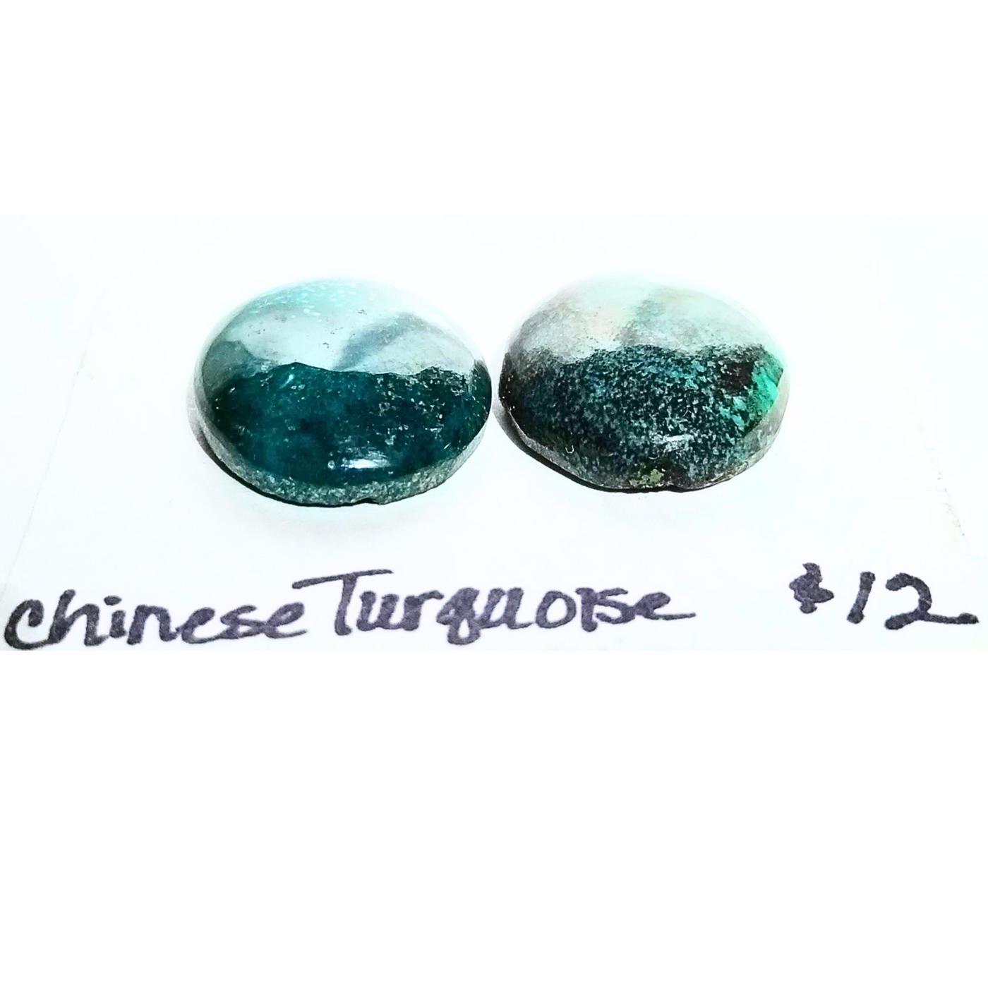 CTQ-1000 Chinese Turquoise Cabochon Pair