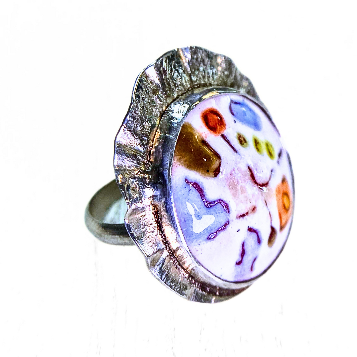 LEE-031 SS Enameled Abstract Ring