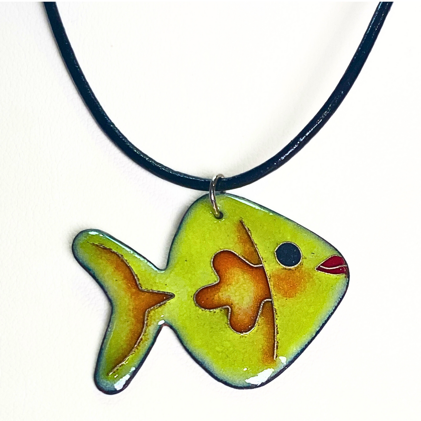 LEE-021 Enameled Fish Necklace