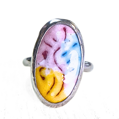 LEE-029 SS Pastel Enameled Ring