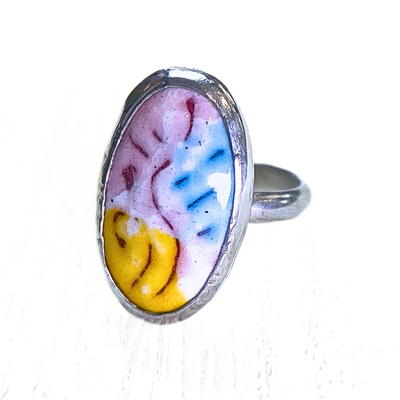 LEE-029 SS Pastel Enameled Ring