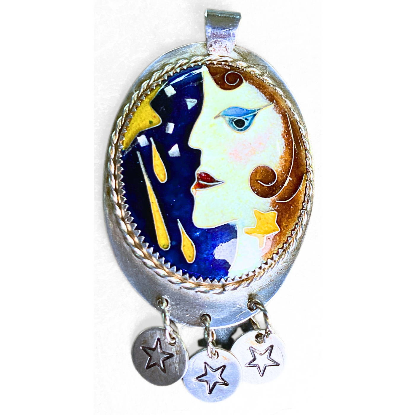 LEE-035 Cloisonne "Jane Leno with Stars"
