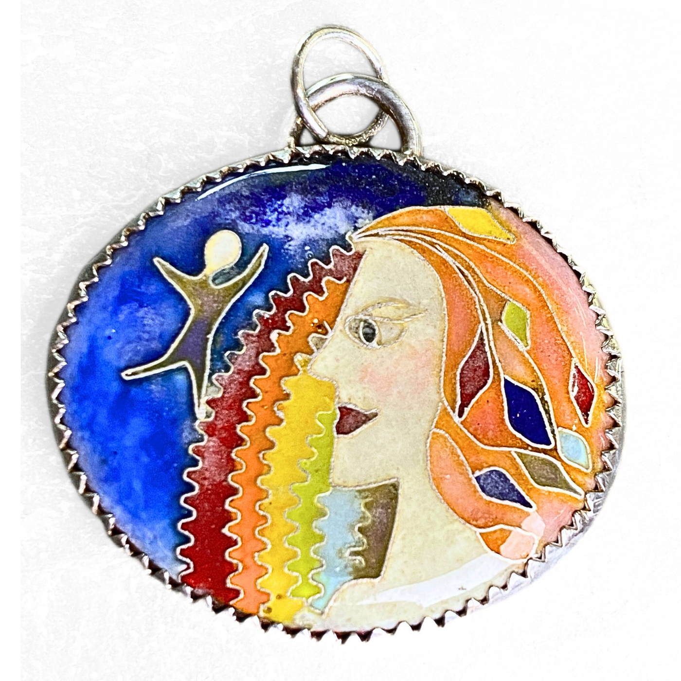 LEE-039 Cloisonne Lady-Leaves in Hair