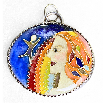 LEE-039 Cloisonne Lady-Leaves in Hair