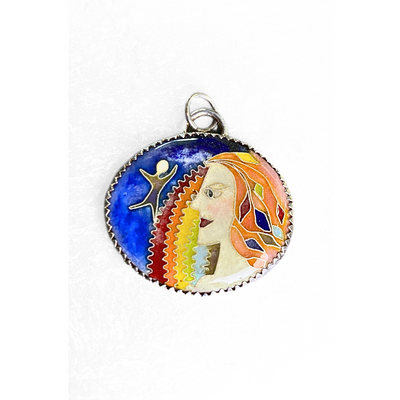 LEE-039 Cloisonne Lady-Leaves in Hair