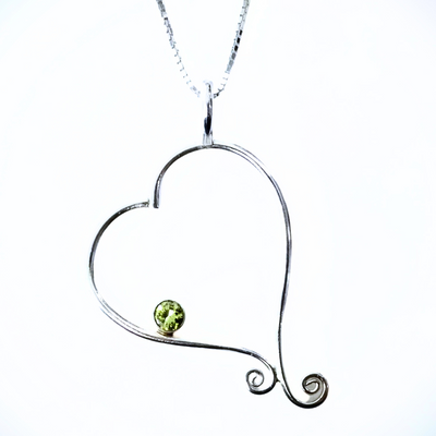 JSD-6039 Open Heart Pendant (Green)