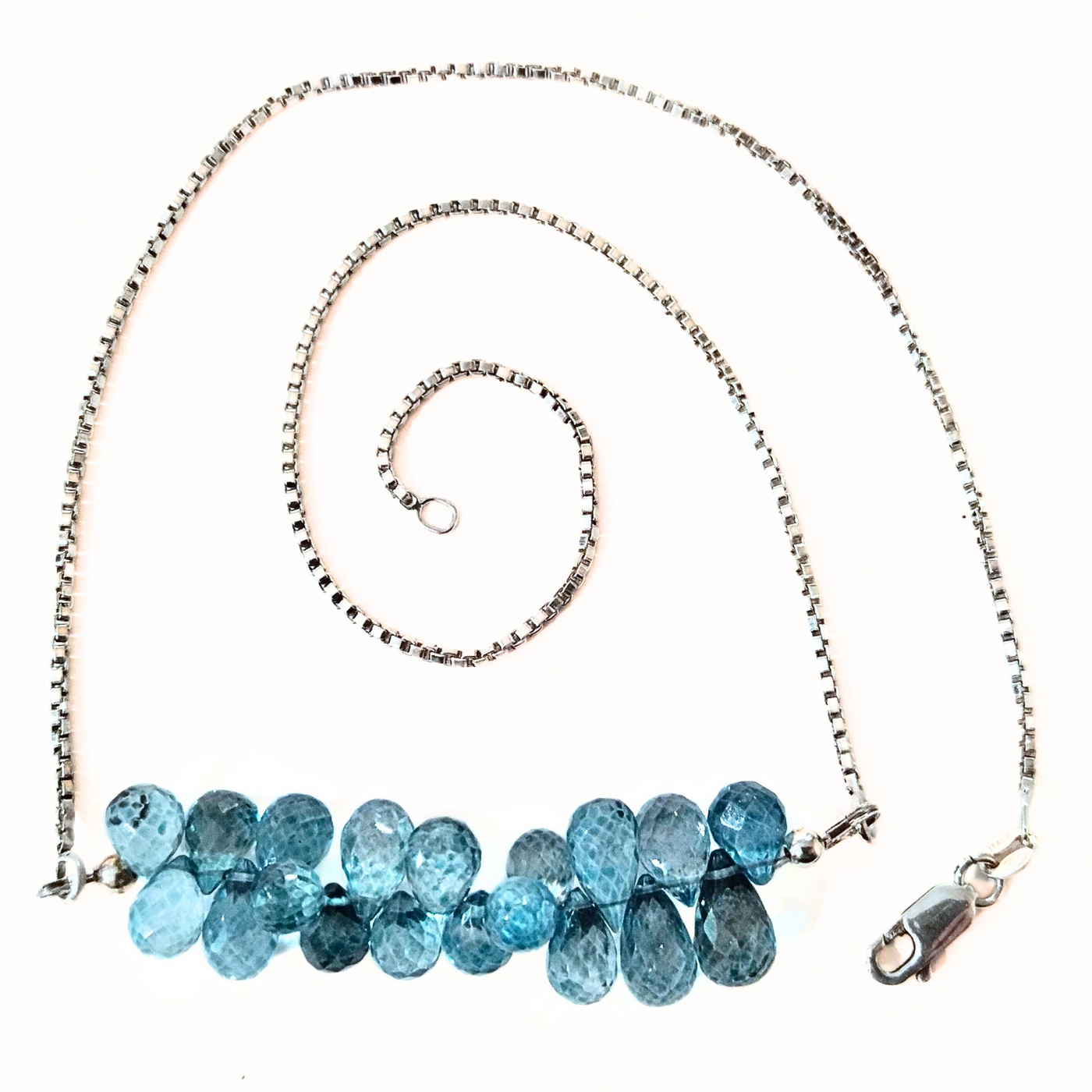 SM-321 London Blue Bead Necklace Sterling