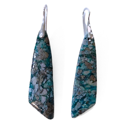 SM-338 Mystery Blue and Pyrite Earrings