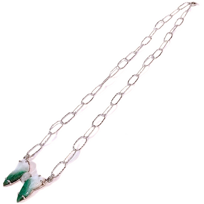 VC-103 Amazonite Butterfly Necklace Sterling