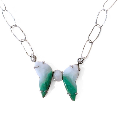 VC-103 Amazonite Butterfly Necklace Sterling