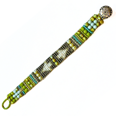 JEM-019 Green/Olive Beaded Bracelet