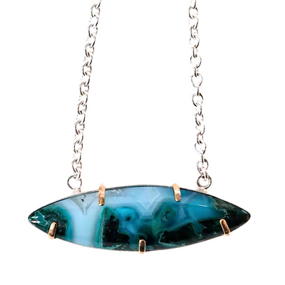 JSD-6102 Azurite w/18k Accents Pendant